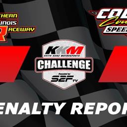 PENALTY REPORT: Southern Illinois Raceway &amp; Coles County Speedway KKM Challenge Events