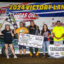 Reed captures Lucas Oil Speedway headliner, Garner doubles up on Veterans and Military Appreciation Night at the Races