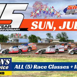 Sunday, July 1st is a night of celebration at Sheyenne Speedway!