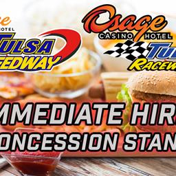 Immediate Hires: Concession Stand Workers