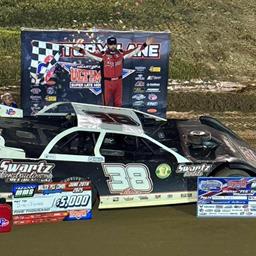 Derek Fisher bagged the Walter “Peg” Combs Memorial at Mountain Motor Speedway on Friday, June 20.