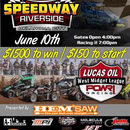 POWRi Lucas Oil West Midgets I-44 Speedway Riverside Oklahoma