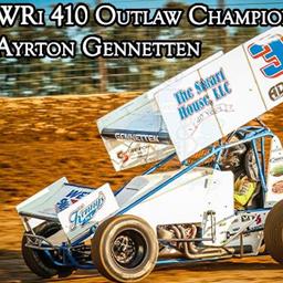 Ayrton Gennetten Repeats as POWRi 410 Outlaw Sprint League Champion