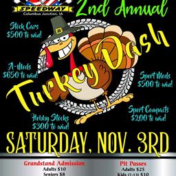 New Start Time For Turkey Dash On Sat Nov. 3rd