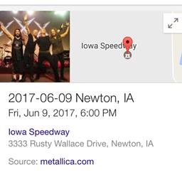 WIN A PAIR OF TICKETS TO SEE METALLICA AT IOWA SPEEDWAY - JUNE 9TH