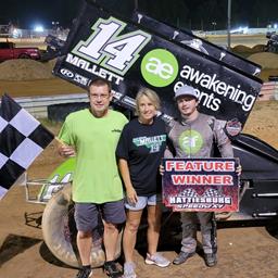 MALLET TAKES NIGHT ONE OF HATTIESBURG USCS SUMMER SPRINT CAR SHOOTOUT.