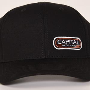 Black Capital Hat with Orange & White Logo
