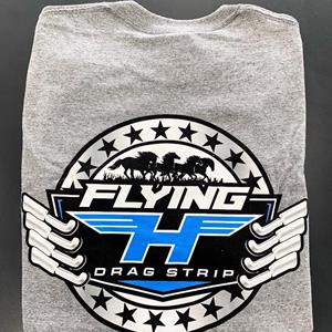 Grey T-Shirt with Blue Logo