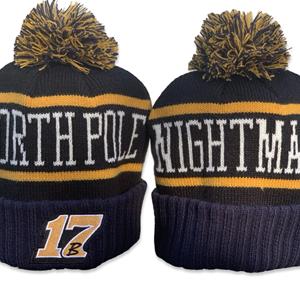 North Pole Nightmare Winter Pom Hat - Black/Navy