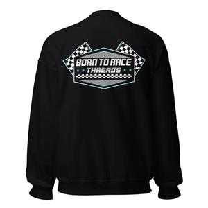 Born to Race Threads Checkered Flag Crew Neck