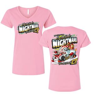 Arctic Racer - Womens V-Neck Tee - Pink
