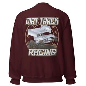 Dirt Track Racing Adult Crew Sweatshirt