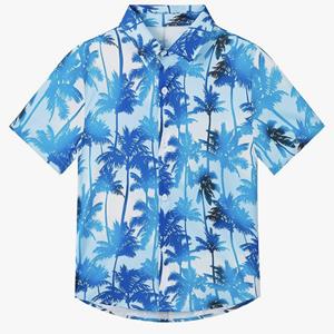 Youth Blue & White Hawaiian Polo