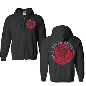 Skull Yeti Full Zip Hooded Sweatshirt - Black