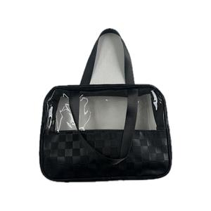 Black Faux Leather Travel Bag