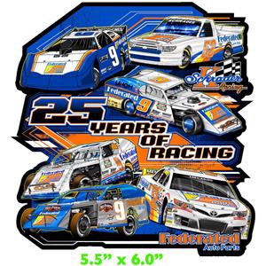 25th Anniversary Federated Racing Window Cling