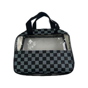 Black and Blue Checkered Multi-Functional Mesh Bag