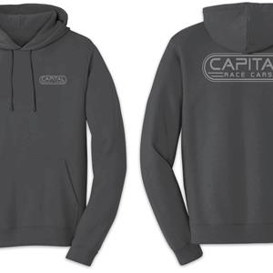 Dark Gray Capital Race Car Logo Hoodie