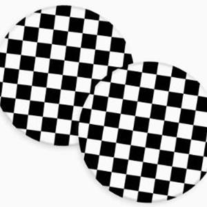 Leather Checkered Car Coasters