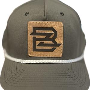 Olive Leather Patch Cap