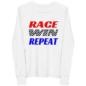 Race Win Repeat Kids Long Sleeve