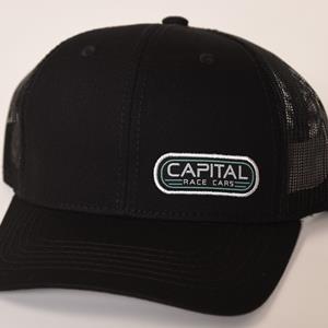 Black Capital Hat with Green & White Logo