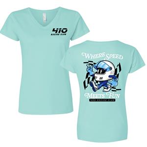 410 Racing Club - Womens V-Neck Tee - Chill