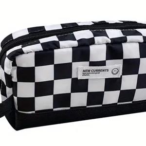 Black and White Checkered Multi-Functional Bag