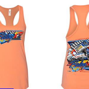 17B Checkers Ladies Tank Top - Light Orange