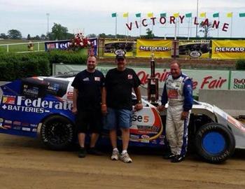 Ken Schrader Racing in victory lane at DuQuoin State Fairgrounds (DuQuoin, Illinois).