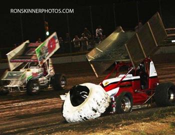 An infield tire gives A.J. Weaver some problems