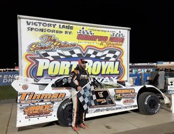 Dillan Stake scored the Selinsgrove Ford Limited Late Model win on Friday night at Port Royal (Pa.) Speedway in the Nittany Showdown. It was his fifth series win of the year.