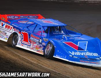 Brandon Sheppard scored the $12,000 victory in Thursday night’s Lucas Oil Late Model Dirt Series (LOLMDS) event at East Bay Raceway Park (Gibsonton, Fla.). The win marked his third straight.