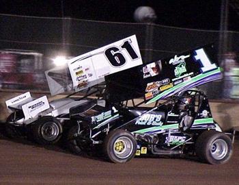 Sean McClelland (1) and Danny Jennings (61J) fought it out for the feature win