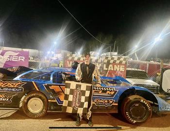 Braeden Frost was back in the Winners Circle at Clarksville (Tenn.) Speedway on March 30, 2024.