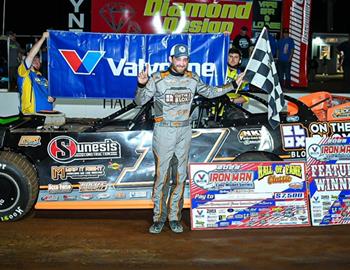 Josh Rice recorded the $7,500 Valvoline Iron-Man Late Model Series triumph at Kentuckys Lake Cumberland Speedway on July 17, 2023.