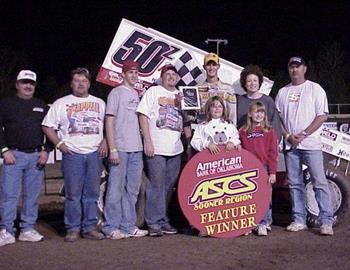 Zach Chappell and the entire team in victory lane