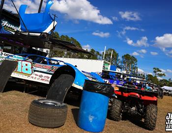 Volusia Speedway Park (Barberville, FL) – DIRTcar Nationals – February 10th-15th, 2025. (Josh James Artwork)