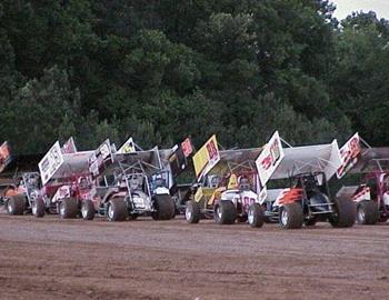 Heat race ready to go down the backstretch