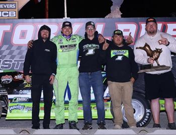 Tyler Erb claimed the $5,000 MARS Super Late Model Series victory on April 28, 2023 at The Bullring (Brownstown, Ill.). (Josh James Artwork image)