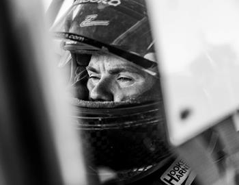 Tom Berry Jr. prepares for battle in his No. 11x Dirt Modified. (Tyler Hagen Photography photo)