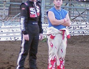 Native Californians Roger Crockett (left) and Steven Tiner (right) chat before the races