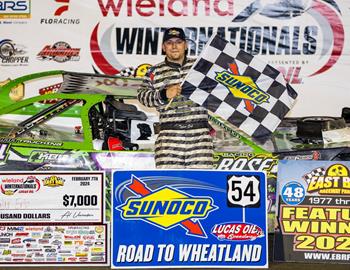 Tyler Erb raced to the $7,000 LOLMDS triumph at East Bay Raceway Park (Gibsonton, Fla.) on Feb. 7, 2024. (Heath Lawson image)