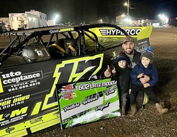 Jarret Jones wins the 602 Late Models division at Pine Ridge Speedway on March 1.