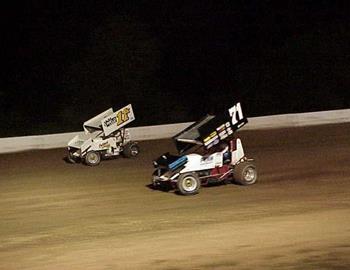 Maier and Pennington in heat race action