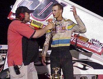 Zach Chappell interviewed in victory lane