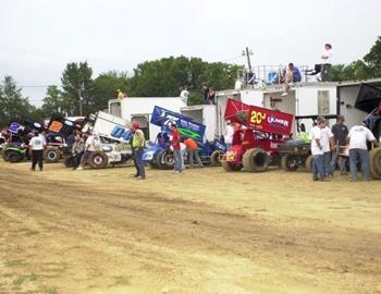 The infield pit area at Double X Speedway