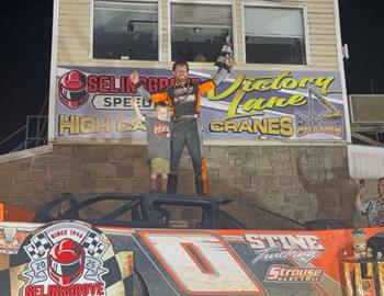 Andrew Yoder wins at Selinsgrove Speedway on June 21.