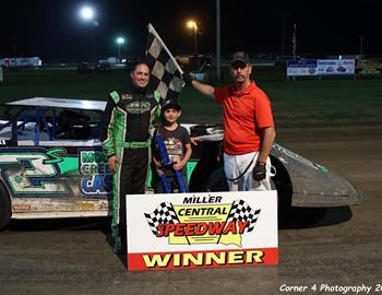 Josh Skorczewski won the Wissota Late Model feature at Miller (S.D.) Central Speedway on Saturday, July 22.