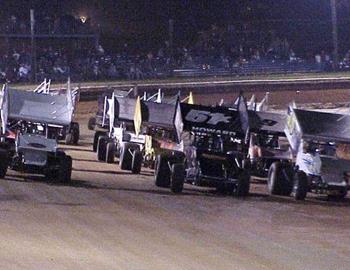 Three-wide salute prior to the main event.